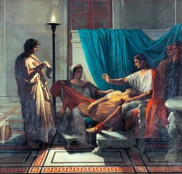 Virgil læser Æneiden til Augustus, Octavia og Livia, af Jean Auguste Dominique Ingres