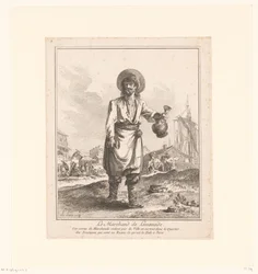 Lemonade sælger Le Marchand de Lemonade (titel på objekt) Handlende og gadesælgere fra Sankt Petersborg og Moskva (serietitel) Premiere Suite de Cris et Divers Marchands de Petersbourg et de Moscou (serietitel)