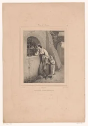 Kvinde og barn besøger en fange La visite au prisonnier (titel på objekt) Museum for kunstelskeren (serietitel) Musée de l