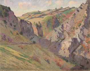 Grotterne i Prunal nær Pontgibaud, Auvergne (olie på lærred)
