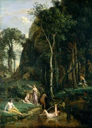 Actaeon overrasker gudinden Artemis (Diana), mens hun bader med sine ledsagere