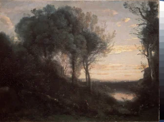 Aften, ca. 1860 (Olie på lærred)