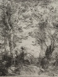 Horseman in the Woods, originalt aftryk 1854, trykt i 1921.