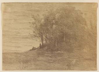 Le Bois de Lermite, 1858 (kliché-verre i bistre-brun på vævet papir)
