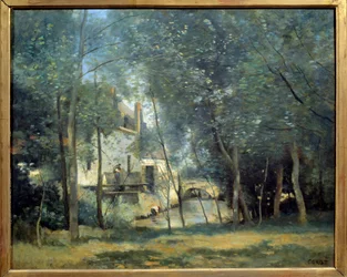 Le Moulin de Saint-Nicolas-Lez-Arras Maleri af Camille Corot (1796-1875) 1874 Søn. 0,65x0,81 m Paris, Orsay Museum