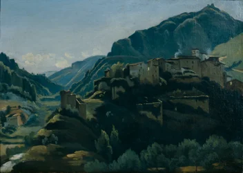 Meridionale Village (olie på lærred)