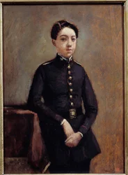 Portræt af Collegian Abel Chambaud Maleri af Camille Corot (1796-1875) 1800-tallet søn. 0,32x0,24 m