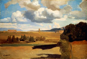 Romersk Campagna med Claudian Akvædukt, Jean-Baptiste-Camille Corot (1796-1875)