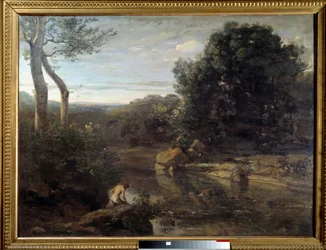 Hyrdebadet maleri af Camille Corot (1796-1875) 1848 søn. 0,87x1,17 m Douai, Musee de la Chartreuse