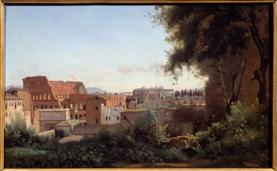 Udsigt over Colisee (Colosseo) i Rom fra Farnese Gardens Maleri af Camille Corot (1796-1875) 1826 Søn. 0,3x0,49 m