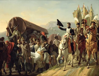 Napoleon (1769-1821) hylder de såredes mod, 1806