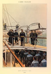 Typer og uniformer af kaptajn Jules Richards franske armé, illustreret af Edouard Detaille (1848-1912): Marine: Revue d
