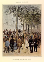 Typer og uniformer af kaptajn Jules Richards franske armé, illustreret af Edouard Detaille (1848-1912): krigsministerens stab i 1884, privat samling