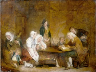 Familiegudstjeneste, ca. 1800 (olie på lærred)