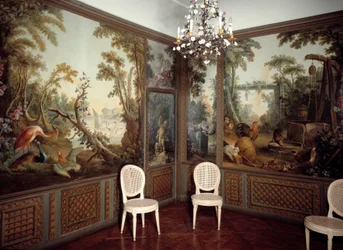 Indvendigt billede af Salon dearteau realiseret af Jean Baptiste Huet (1745-1811)