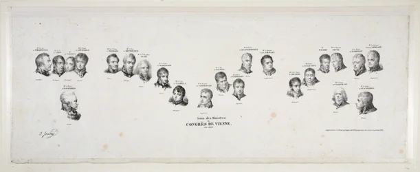 Navne på ministrene for Wienerkongressen, i 1815, pub. 1815