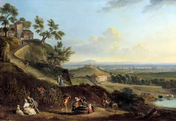 Landskabsmaleri af Jean Baptiste Lallemand (1710-1803)