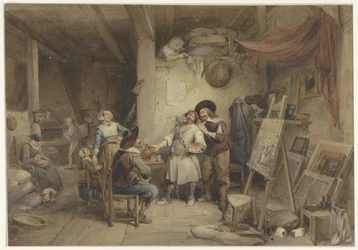 Adriaen Brouwer med sin elev J. van Craesbeek