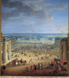 Les Ecuries set fra slottet i Versailles, taget fra marmorgården, Francoise d