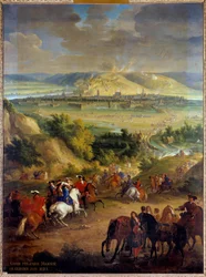 Sædet i Namur i Belgien i juni 1692 af kong Ludvig XIV (1638-1715) Maleri af Johannes Døberen Martin den Ældre (1659-1735) Søn. 2,7x2 m