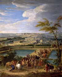 Udsigt over byen og Versailles-slottet set fra Montbauron-bakken