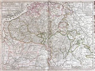 Kort over Belgien (gravering