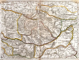 Kort over Moravian Wallachia (Tjekkiet) (gravering