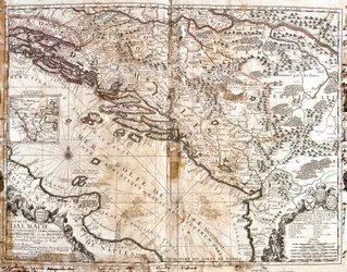 Kort over Kongeriget Dalmatien (det nuværende Kroatien og Montenegro), på kysten af Venedigbugten (Adriatiske Hav) (gravering)