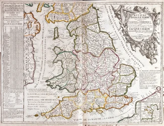Kort over kongeriget England, under James II