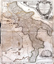 Kort over kongeriget Napoli (Italien) (gravering
