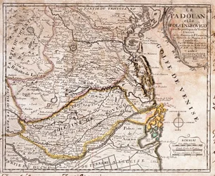 Kort over området Padua og Polesine (Italien) (Gravering
