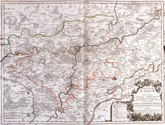 Kort over provinsen Namur (Belgien) (gravering