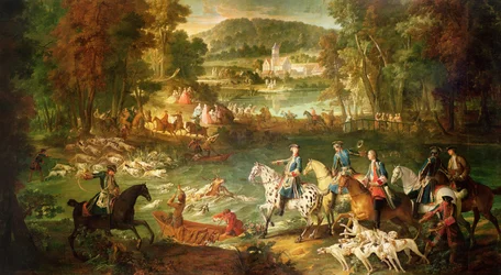 Jagt ved Saint-Jean-dammen i Compiegne-skoven før 1734