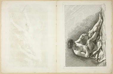 Figur (recto og verso), fra Anden bog med figurer af akademier, indgraveret delvist af professorerne fra Royal Academy
