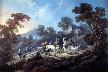 A Rocky Wooded Landscape (olie på lærred)