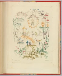 Ornamentalt design fra "Nouvelle suite de cahiers chinois a l