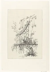 Ornamental sammensætning i chinoiserie stil Ornamentale designs i chinoiserie-stil til Deuxième Cahier de six Baraques Chinoises (serietitel)