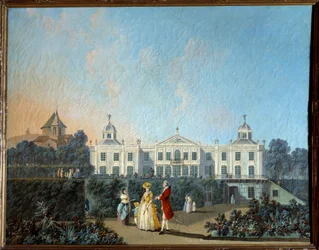 Udsigt over Benficas haver i Lissabon. Maleri af Jean Pillement (1728-1808)