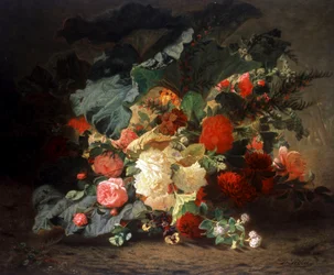 Blomsterkomposition. Maleri af Jean Baptiste Robie (1821-1910) Privat samling.