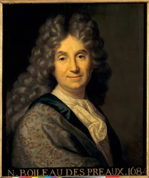 Portræt af Nicolas Boileau Despreaux (Boileau-Despreaux) (1636-1711) - Maleri af Jean Baptiste Santerre (1651-1717)