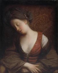 Ung kvinde, der sover