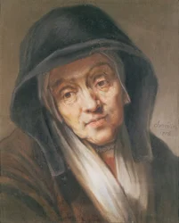 Kopi af et portræt af Rembrandt af hans mor, 1776 (pastel på papir)