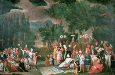 Et tyrkisk jagtselskab med sultan Ahmed III