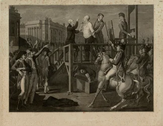 Henrettelsen af Ludvig XVI på Place de la Révolution den 21. januar 1793, ca. 1794