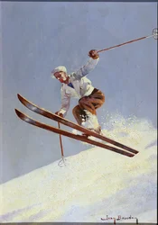 A Skier, ca. 1930 (olie på lærred)