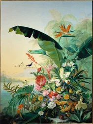 Eksotiske blomster (maleri på lærred)