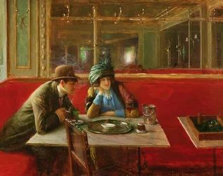 På caféen