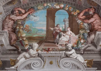 Et af de enogfyrre paneler med scener, der fortæller om begivenhederne omkring Bacchus
