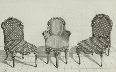 Cane Chair, Cabriolet Armchair, Cane Chair, udgivet i midten af ​​1770
