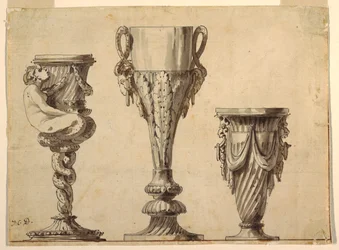Design til en lysestage, kop og vase